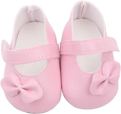 Imagen del producto de Zapatos para muñecas con lazo, de colores, para muñecas de 45 cm (18 pulgadas), accesorios para muñecas para niños