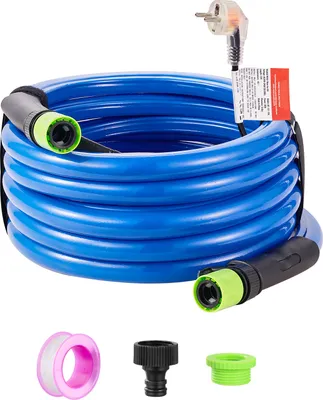 Zdjęcie produktu dla SucceBuy 15ft podgrzewany wąż wodny do kampera, -45°F przeciw zamarzaniu, samoregulujący z szybkozłączem, średnica wewnętrzna 5/8", bez ołowiu i BPA dla bezpiecznego picia