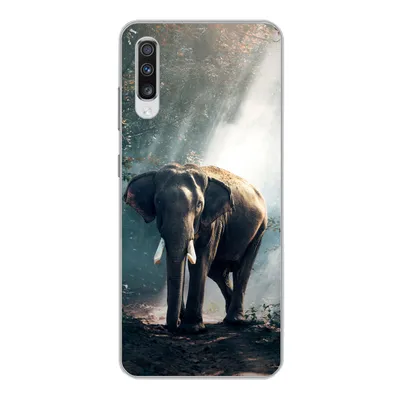 Produktbild von MuchoWow® Handyhülle Schutzhülle Hülle für Samsung Galaxy A70 Elefant - Tiere - Licht - Wald - Natur - Wildtiere Silikon Softcase Handy Hülle - Schutzhaube