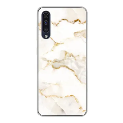 Produktbild von MuchoWow® Handyhülle Schutzhülle Hülle für Samsung Galaxy A30s Marmor - Limette - Gold - Luxus - Marmoroptik - Weiß Silikon Softcase Handy Hülle - Karteninhaber