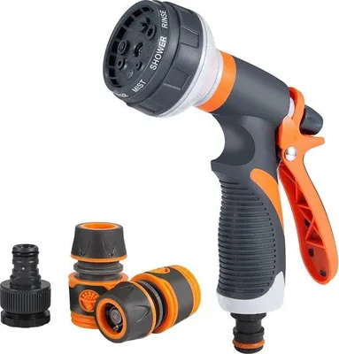 Obrázok produktu pre Tryska na záhradnú hadicu, 1/2 palca, oranžová, na zavlažovanie a čistenie