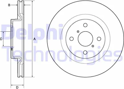 Produktbild von 2x DELPHI Bremsscheibe BG4762C für TOYOTA Yaris Schrägheck (_P13_) 46 2mm 280mm