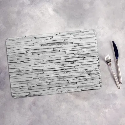 Produktbild von Tischset 6x45x30 cm Platzset Tischmatte Platzmatte Untersetzer - weißer Backstein Ziegel
