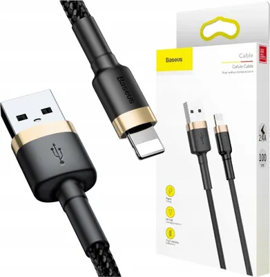 Immagine prodotto di Cavo Usb Lightning Baseus Cafule 2.4A 1M (Złoto-Czarny)