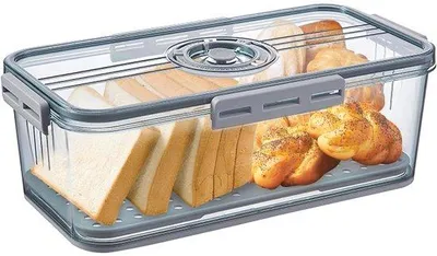 Immagine prodotto di Contenitore per il pane ermetico con indicatore dell'ora - 32,5 x 17,5 x 11 cm