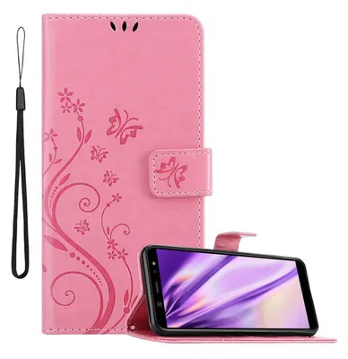 Obrázok produktu pre Cadorabo kryt pre Samsung Galaxy A6 2018 ochranný kryt v ružovej farbe ochranný kryt kryt mobilného telefónu obal kvety kvetinový obal