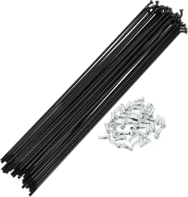 Imagen del producto de Radios para bicicleta, 247 mm, 36 unidades, acero al carbono, para ruedas de bicicleta