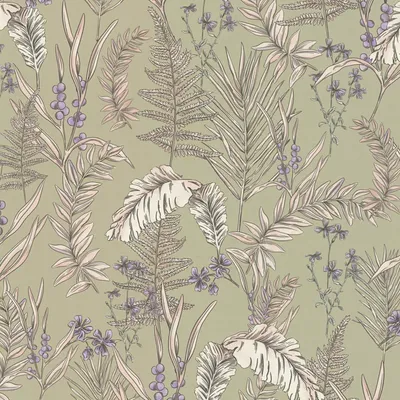 Produktbild von Profhome 394343-GU Blumen Tapete Floral matt grau creme lila violett 5,33 m2