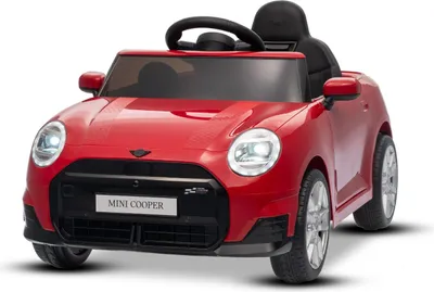 Produktbild von Elektrisches Kinderfahrzeug Mini Cooper 12V, rot, MP3-Player mit USB- und Bluetooth-Anschluss, 2,4-GHz-Fernbedienung, 2 x 25 W Motor, Lithium-Akku, LED-Lichter, ORIGINAL-Lizenz