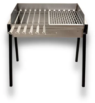 Produktbild von Mangal Bulat 70 Schaschlikgrill 3mm Edelstahl Grillgitter 6 Spieße