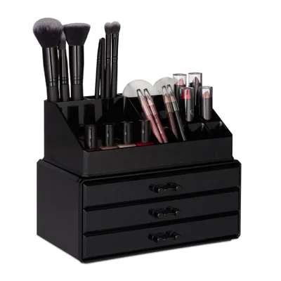 Relaxdays 2x Kosmetikorganizer Mit 6 Schubladen – Acryl-Aufbewahrung Für Make-up & Schmuck