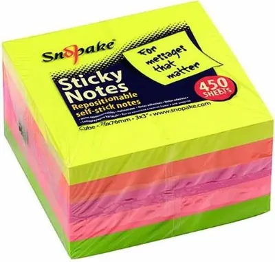 Produktbild von Haftnotizen Neon-farbig 450 Blatt 76mmx76mm