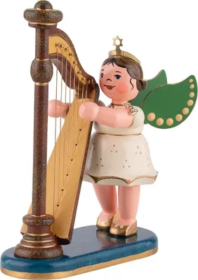 Produktbild von Engel mit Harfe (10cm) von Hubrig Volkskunst