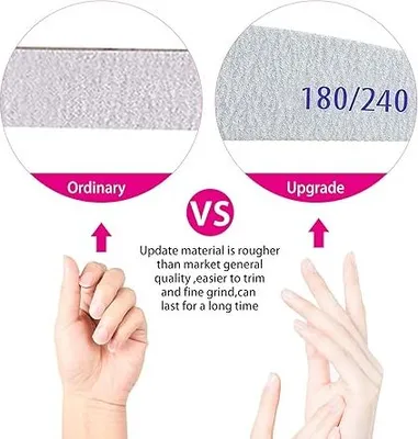 Produktbild von 16 Stück Nagelfeilen 180/240, Nagelfeilen Doppelseitige, Doppelseitige Einweg Nagelfeile, Nagelfeilen für Gelnägel, Nagelfeilen Einweg, Kern in Lila Gelnägel Werkzeuge & Zubehör(Weiß)