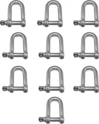 Produktbild von Edelstahl V4A Schäkel, Spannschrauben, Karabinerhaken/ Schäkel gerade 8mm 10 Stück