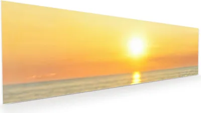 Produktbild von Glasbild 120x40cm in XXL für Wohnzimmer, Schlafzimmer Motiv Sonnenuntergang Meer