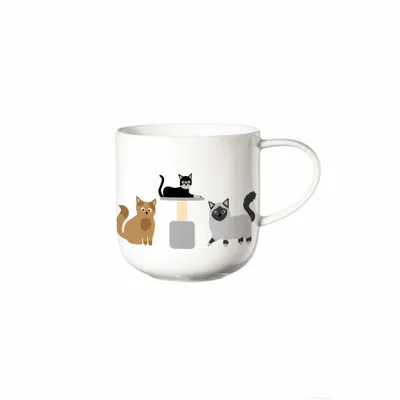 Immagine prodotto di ASA Selection coppa cats & dogs Henkelbecher Cats, Kaffeetasse, Becher, Kaffee Tasse, Tee, Fine Bone China, Weiß, 400 ml, 19440014