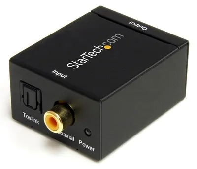 Produktbild von StarTech.com SPDIF Digital Koaxial und Toslink (Optisch) auf Stereo RCA Audio Konverter, 32, 44.1, 48, 96 KHz, 0,5 W, 5 V, 100 - 240 V, 42 mm, 52 mm