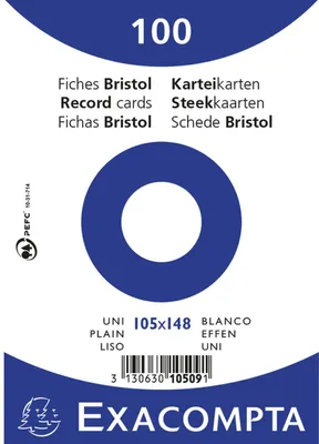 Obrázok produktu pre EXACOMPTA 10509E 100 indexových kariet, DIN A6, prázdne, biele