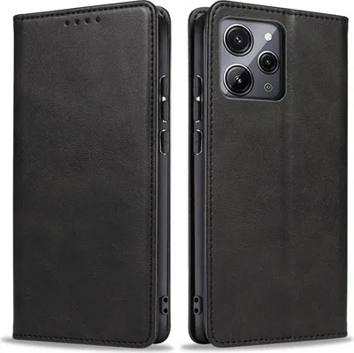 Produktbild von Handyhülle für Xiaomi Redmi 12 Kunstleder Flip Cover Hülle Handytasche Case Kartenfach Farbe: Schwarz