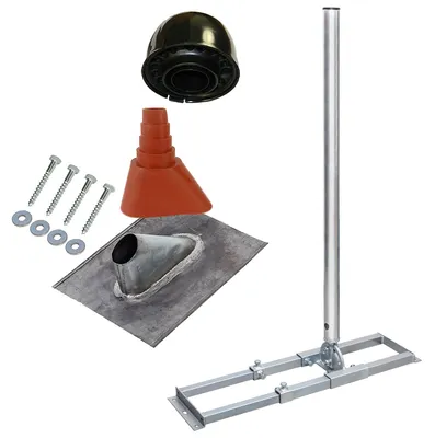 Produktbild von PremiumX PROFI X100-48K SAT Dachsparrenhalter Blei-Pfanne Tülle rot Mastkappe