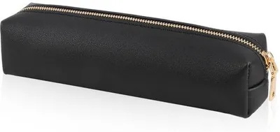 Produktbild von Schwarzes Kunstleder-Etui, Kosmetikbox, Bürobox, Make-up-Case