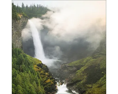 Produktbild von Glasbild Misty waterfall I 30x30 cm