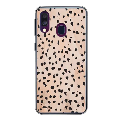Produktbild von MuchoWow® Handyhülle Schutzhülle Hülle für Samsung Galaxy A40 Polka dots - Schwarz - Marmor Silikon Softcase Handy Hülle - Handy-Tasche