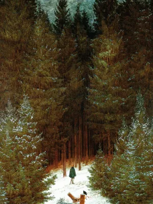 Zdjęcie produktu dla Caspar David Friedrich Art Print Obraz - Chasseur w lesie, 1813 (80 x 60 cm)