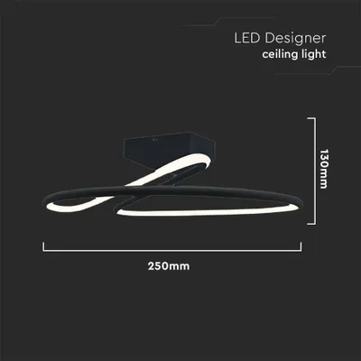 Obrázok produktu pre Stropné svietidlo LED, čierny hliník, D 25 cm