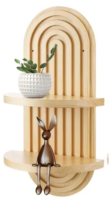 Image de SolidKeus - Étagère murale en bois de style bohème avec un design unique
