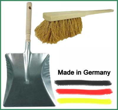 Produktbild von Novaliv Kehrgarnitur mit Handfeger Langer Stiel I 60 cm I Kokos I Kehrschaufel Set Kehrset Handkehrset