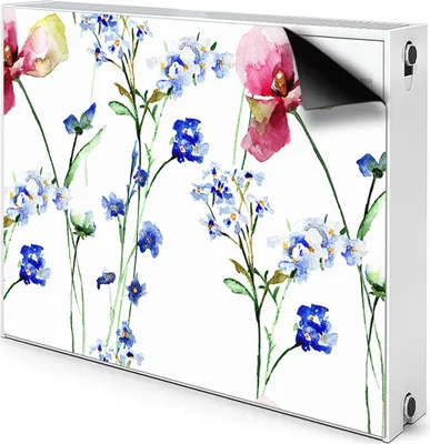 Produktbild von Magnet Radiator Magnet Mat Heizkörper Heizung Verkleidung Abdeckung 90x60 cm  - Lackierte Blumen
