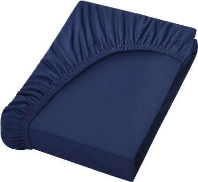 Produktbild von Jersey Spannbettlaken Spannbetttuch, 100% Baumwolle, 140x200cm, Navy blau