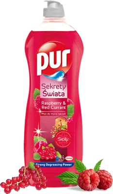 Zdjęcie produktu dla Pur Płyn do mycia naczyń Sekrety Świata Malina i Czerwona Porzeczka 750 ml