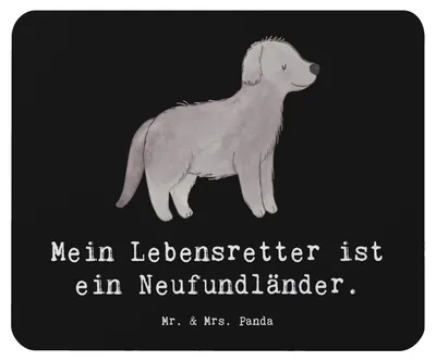 Produktbild von Mr. & Mrs. Panda Mauspad Neufundländer Lebensretter - Schwarz - Geschenk, Mouse Pad, laptop, mousematte, Mousepad, Newfoundland, pc