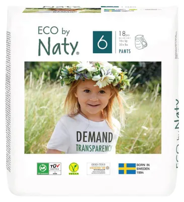 Zdjęcie produktu dla Pieluchy chłonne w kształcie majtek - Rozmiar 6 - Dla dzieci powyżej 16 kg - 18 sztuk