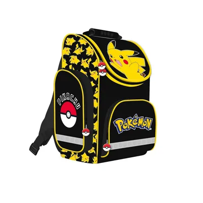 Produktbild von St. Majewski - Schulranzen für Jungen und Mädchen, 4er-Set - Schul-Rucksack für Kinder mit Federmäppchen - Schuhbeutel und Hausaufgabenheft - Pokemon