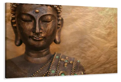 Produktbild von 4041 Buddha Leinwandbild 80x60 cm Kunstdruck