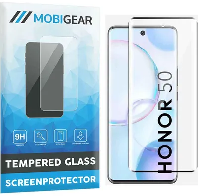 Produktbild von Mobigear Premium Displayschutzfolie für Honor 50, gehärtetes Glas – Displayschutzfolie – Kompatibel mit Hüllen – Schwarz