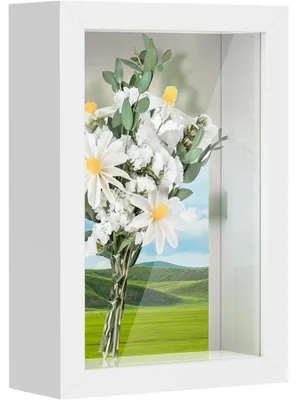 Obrázok produktu pre 3D rámy na fotografie, rám na objekty 10 x 15 cm, hĺbka 3 cm, biela farba, sklo