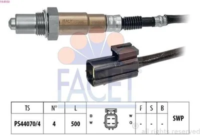 Produktbild von FACET Lambdasonde für NISSAN X-TRAIL (T31) Beheizt Planarsonde 500mm 10.8102