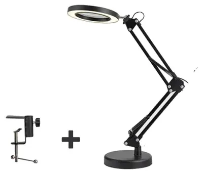 Produktbild von Vergrößerungstischlampe, 10-fache Vergrößerung, Höhe 40 cm, Breite 18 cm, USB-/Batteriebetrieben, verstellbares LED-Licht