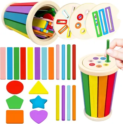 Immagine prodotto di Giocattoli Montessori - Adatto dai 1 anno - 1 forma - Colori legno - Giocattoli