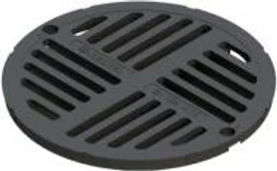 Produktbild von KESSEL Schlitzrost 850134 rund 362 mm Durchmesser Kunststoff schwarz Belastungsklasse A 15 verriegelbar für Hofabläufe