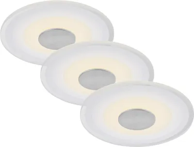 Zdjęcie produktu dla Oświetlenie wpuszczane LED Lampa łazienkowa zestaw 3 6W Ø12cm IP44 biały Briloner
