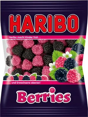 Produktbild von Haribo Berries beliebte Himbeeren mit einem softem Geleekern 200g