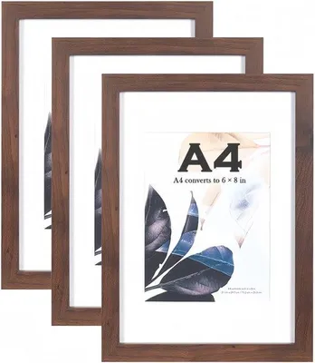 Obrázok produktu pre Drevený fotorámik z orechového dreva vo formáte A4 na dekoráciu