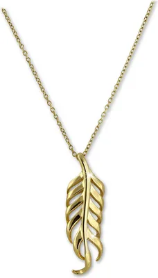 Produktbild von SilberDream Halskette 925 Silber vergoldet 47cm Feder Schmuck gold D2SDK50544Y