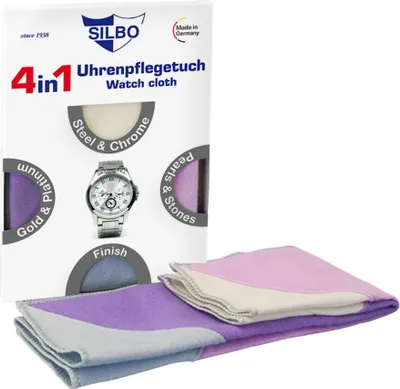 Produktbild von Silbo Watch Reinigungs-Set aus Baumwolle 4-in-1 35 x 35 cm
